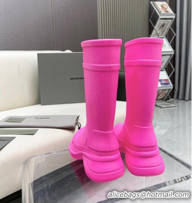 Luxury Balenciaga Crocs Rubber Rain Boots Pink 103101