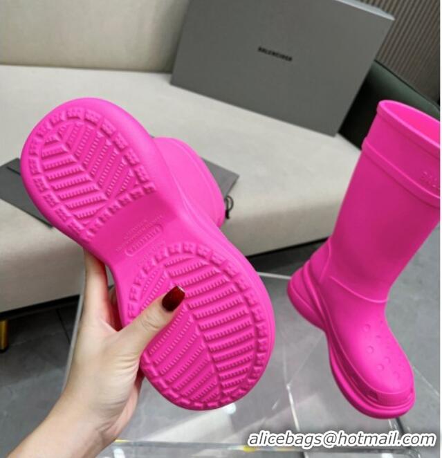 Luxury Balenciaga Crocs Rubber Rain Boots Pink 103101