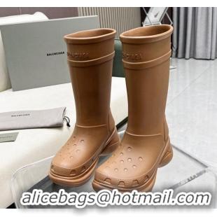 Low Price Balenciaga Crocs Rubber Rain Boots Brown 2103105