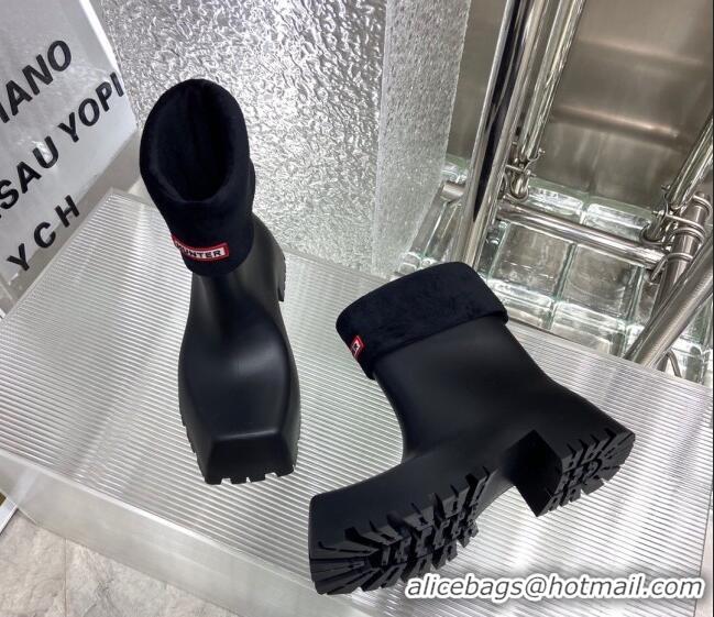 Best Price Balenciaga Hunrer Trooper Rubber Rain Boots Black 2103106