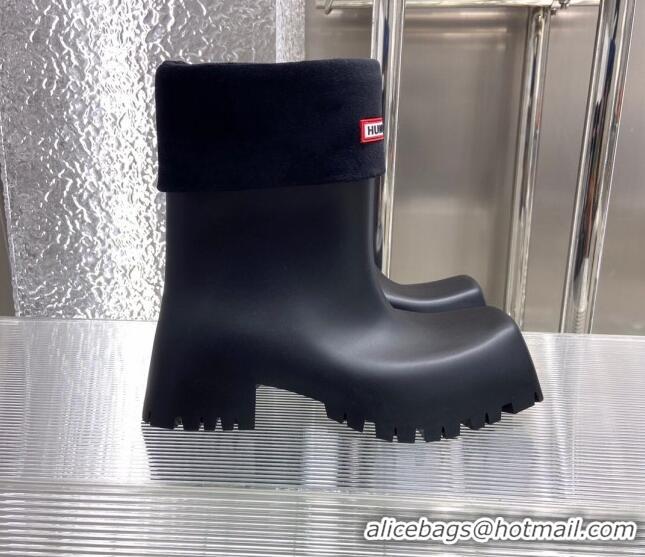 Best Price Balenciaga Hunrer Trooper Rubber Rain Boots Black 2103106