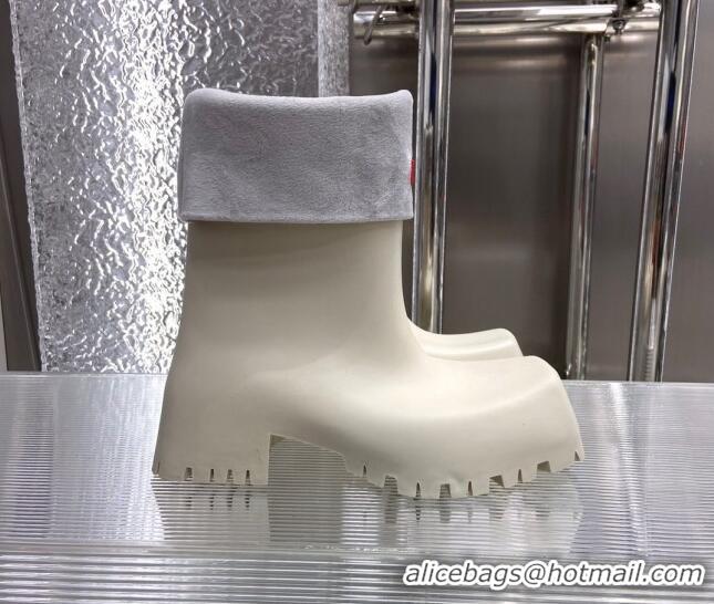 Best Product Balenciaga Hunrer Trooper Rubber Rain Boots White 2103109