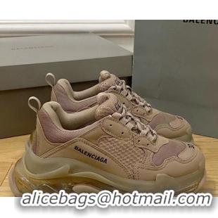 Good Looking Balenciaga Triple S Clear Sole Trainers Coffee Brown 122228