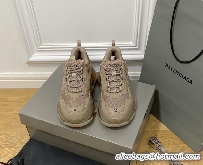 Good Looking Balenciaga Triple S Clear Sole Trainers Coffee Brown 122228