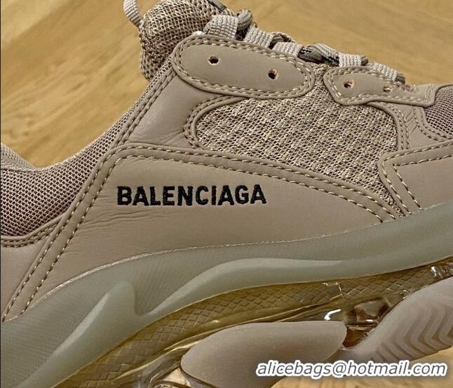 Good Looking Balenciaga Triple S Clear Sole Trainers Coffee Brown 122228