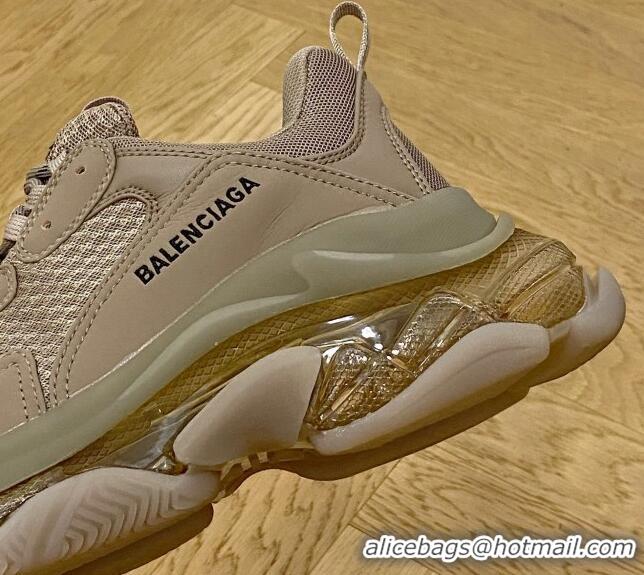 Good Looking Balenciaga Triple S Clear Sole Trainers Coffee Brown 122228