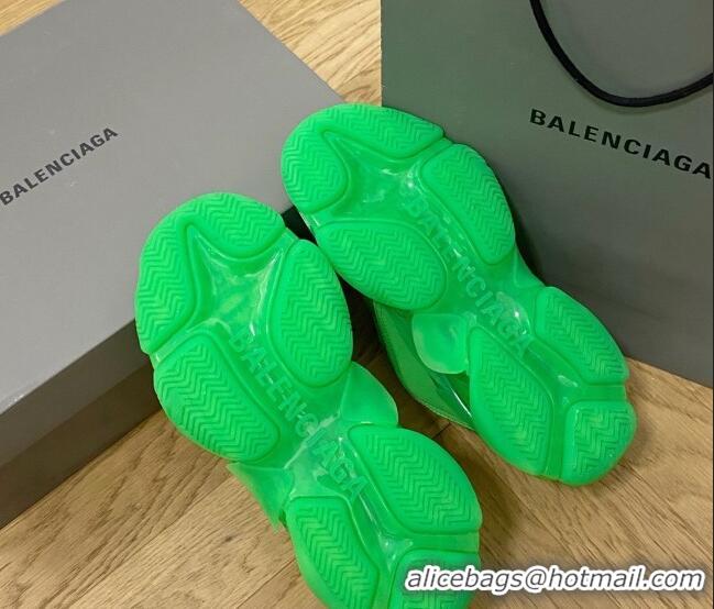 Unique Style Balenciaga Triple S Clear Sole Trainers Grass Green 2122230