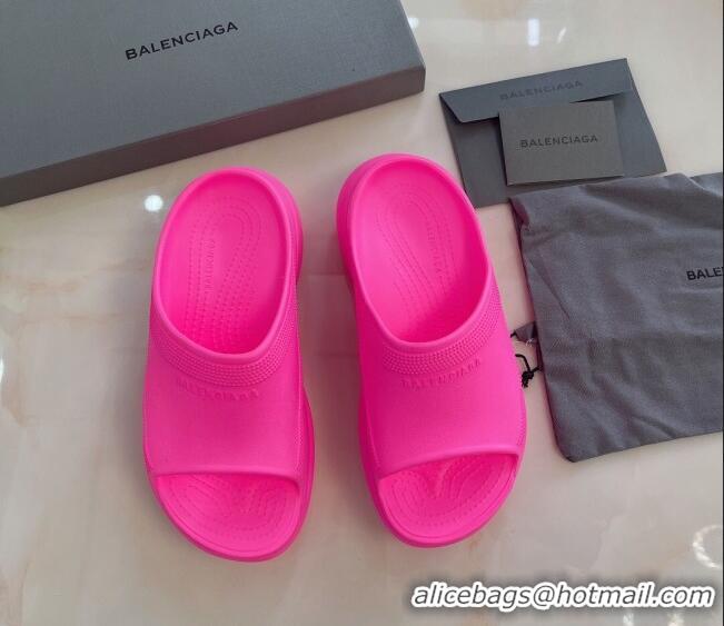 Durable Balenciaga Rubber Pool Crocs Slide Sandals Pink 2261148