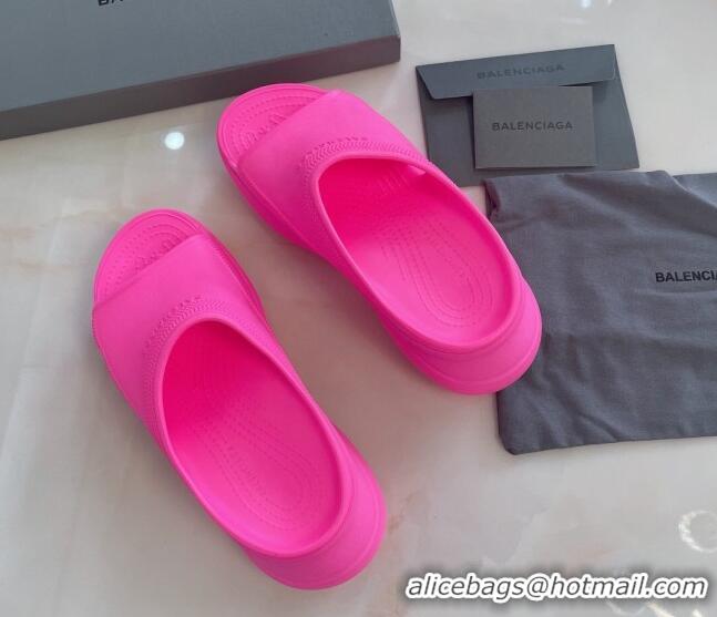 Durable Balenciaga Rubber Pool Crocs Slide Sandals Pink 2261148