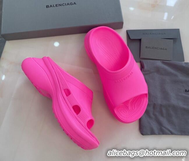 Durable Balenciaga Rubber Pool Crocs Slide Sandals Pink 2261148