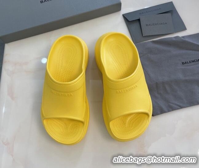 Good Product Balenciaga Rubber Pool Crocs Slide Sandals Yellow 2261152