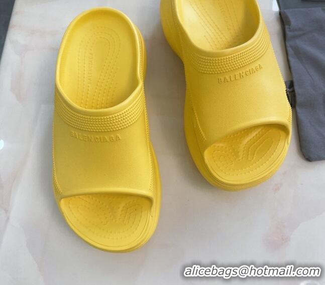 Good Product Balenciaga Rubber Pool Crocs Slide Sandals Yellow 2261152