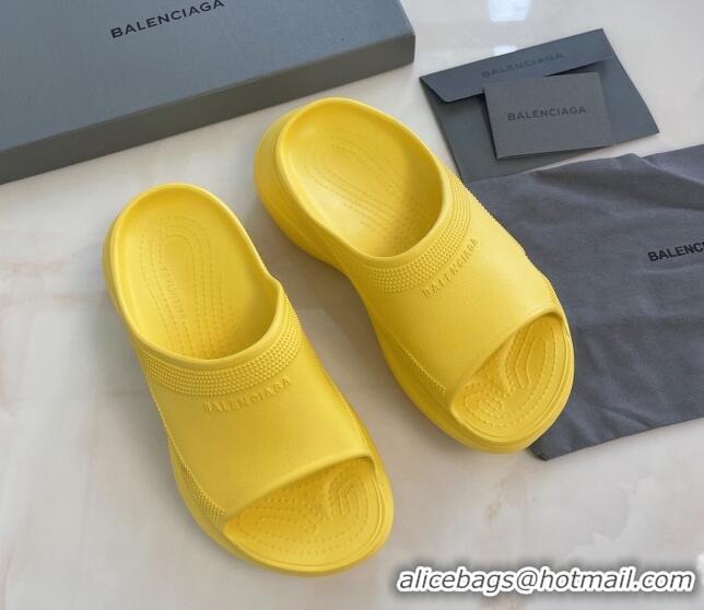 Good Product Balenciaga Rubber Pool Crocs Slide Sandals Yellow 2261152