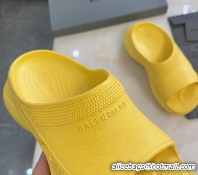 Good Product Balenciaga Rubber Pool Crocs Slide Sandals Yellow 2261152