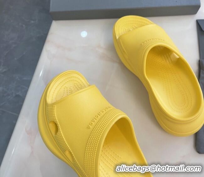 Good Product Balenciaga Rubber Pool Crocs Slide Sandals Yellow 2261152