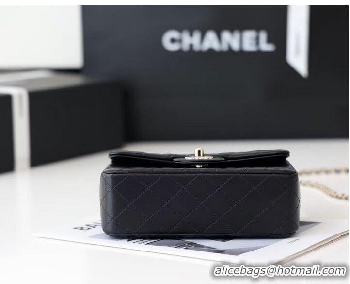 Promotional CHANEL mini flap bag with top handle AS2431 Black&Silver-Tone