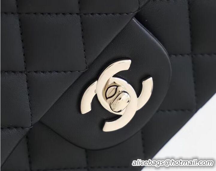 Promotional CHANEL mini flap bag with top handle AS2431 Black&Silver-Tone