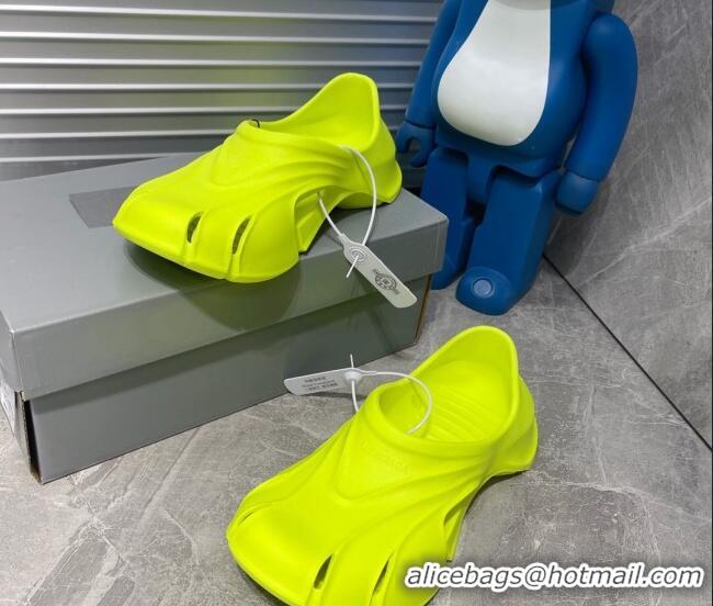 Best Price Balenciaga Logo Pool Slides Sandals Neon Green 419007