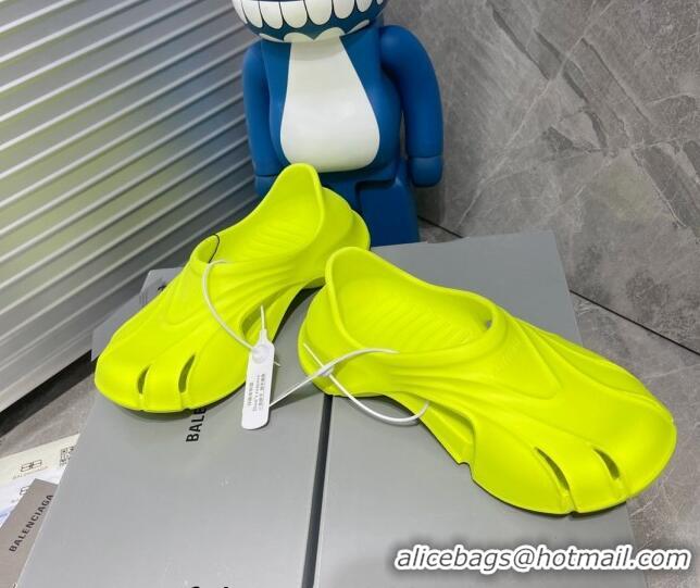 Best Price Balenciaga Logo Pool Slides Sandals Neon Green 419007