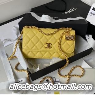 Low Cost CHANEL WALLET ON CHAIN AP3318 yellow