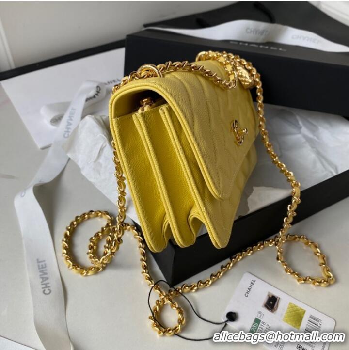 Low Cost CHANEL WALLET ON CHAIN AP3318 yellow