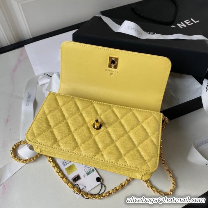 Low Cost CHANEL WALLET ON CHAIN AP3318 yellow