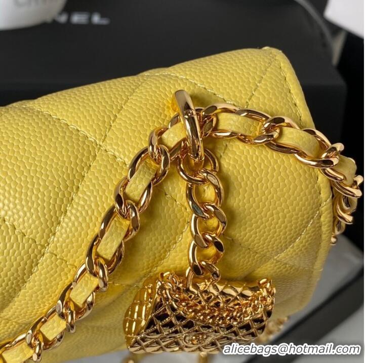 Low Cost CHANEL WALLET ON CHAIN AP3318 yellow