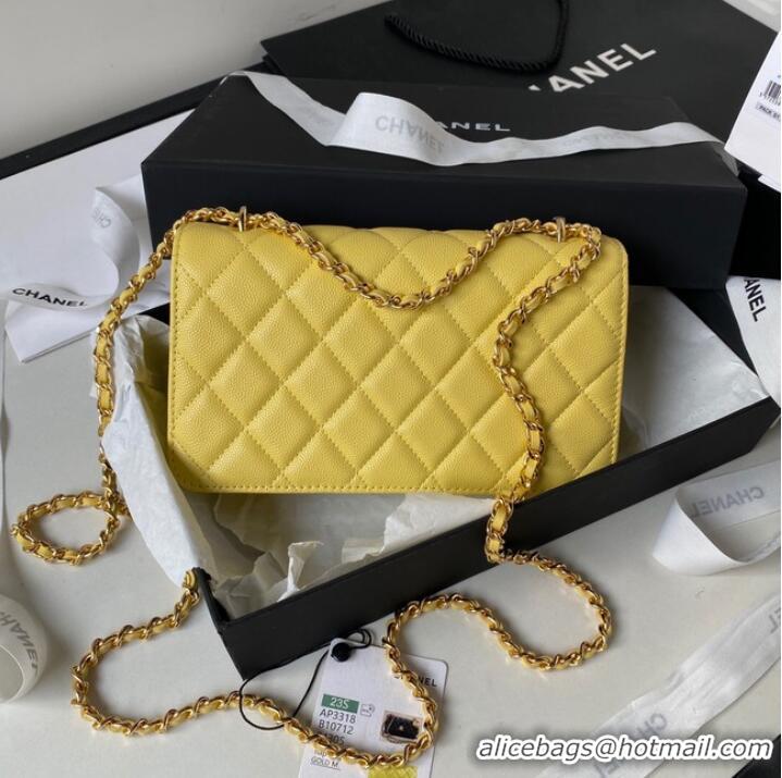 Low Cost CHANEL WALLET ON CHAIN AP3318 yellow