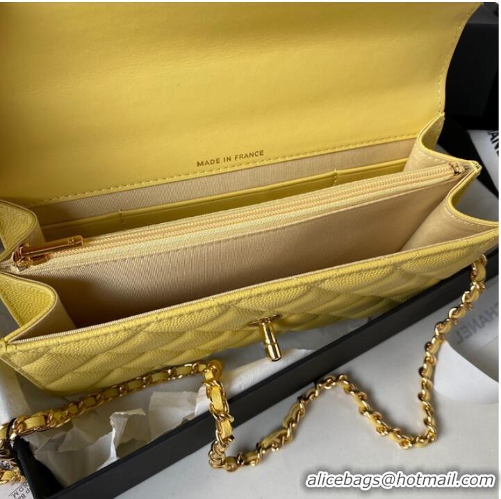 Low Cost CHANEL WALLET ON CHAIN AP3318 yellow