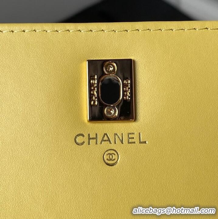 Low Cost CHANEL WALLET ON CHAIN AP3318 yellow