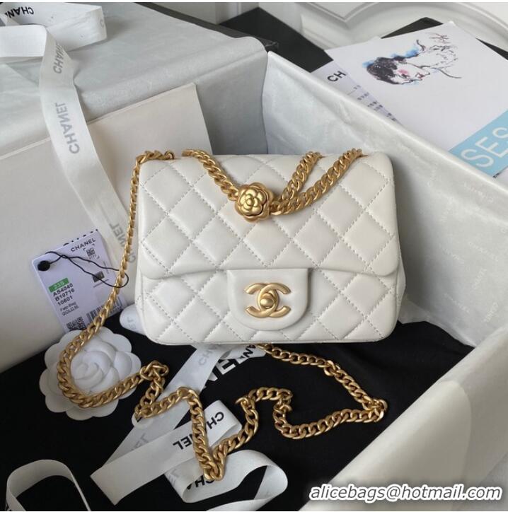 Good Product Chanel MINI FLAP BAG AS4040 white