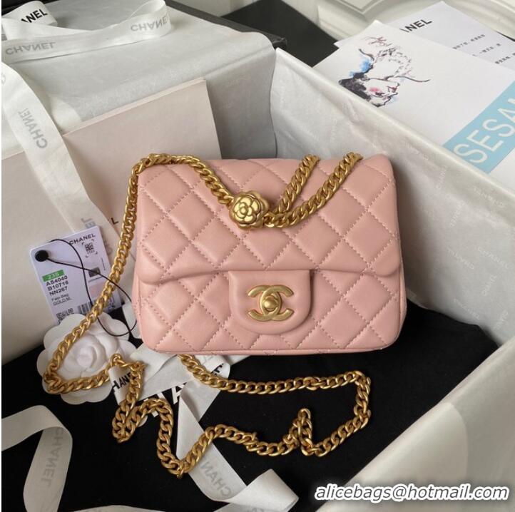 Famous Brand Chanel MINI FLAP BAG AS4040 pink