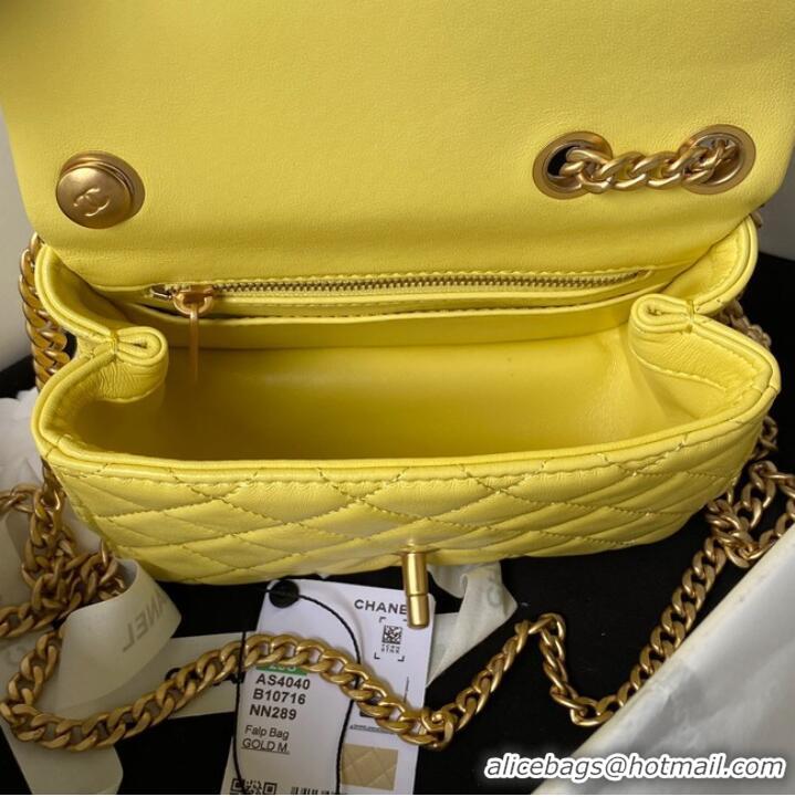 Buy Discount Chanel MINI FLAP BAG AS4040 yellow