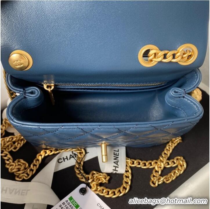 Top Design Chanel MINI FLAP BAG AS4040 blue