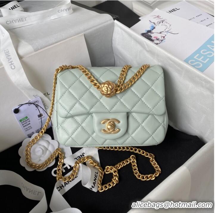 Buy New Cheap Chanel MINI FLAP BAG AS4040 light green