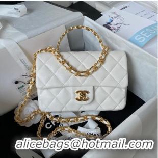 Grade Quality Chanel SMALL FLAP BAG WITH TOP HANDLE AS4023 white