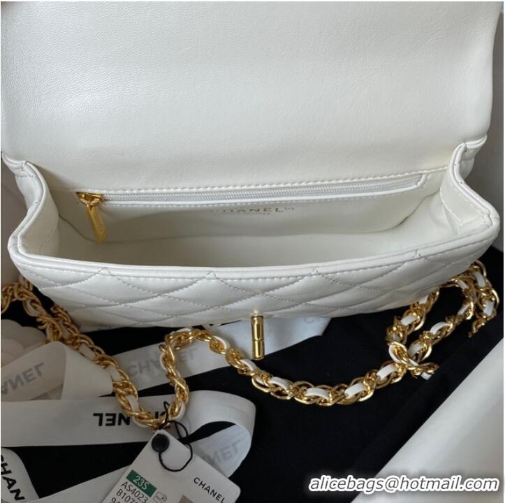 Grade Quality Chanel SMALL FLAP BAG WITH TOP HANDLE AS4023 white