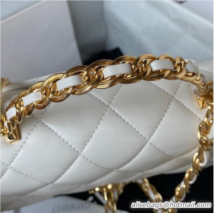 Grade Quality Chanel SMALL FLAP BAG WITH TOP HANDLE AS4023 white