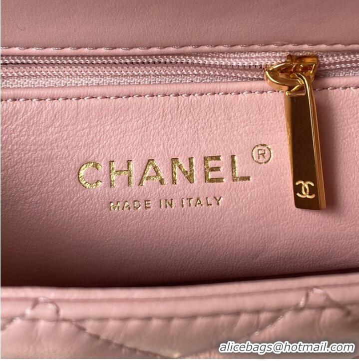 Good Looking Chanel SMALL FLAP BAG WITH TOP HANDLE AS4023 pink