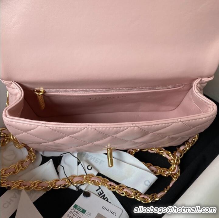 Good Looking Chanel SMALL FLAP BAG WITH TOP HANDLE AS4023 pink