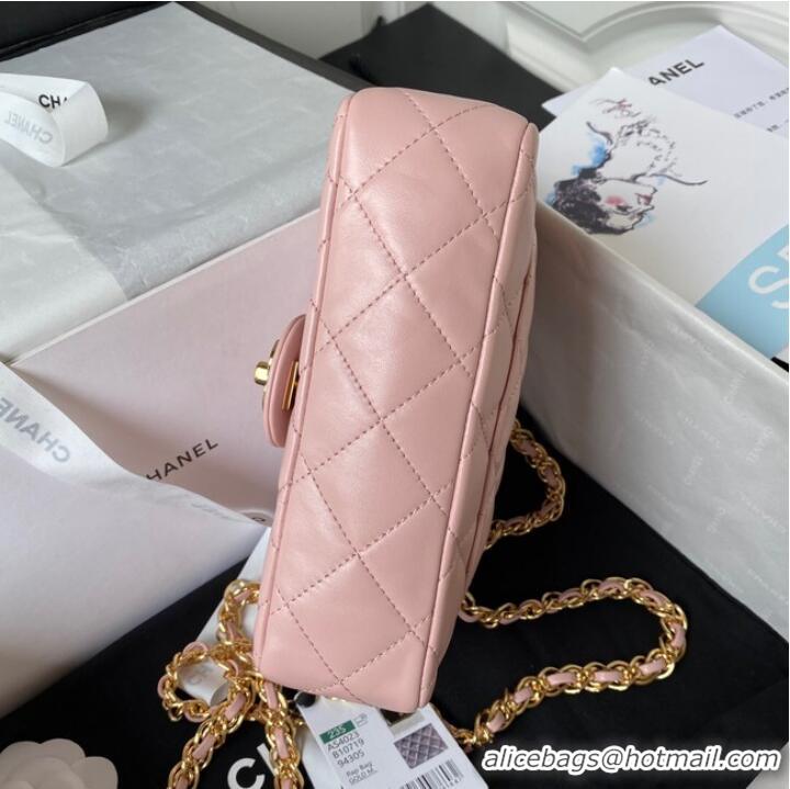 Good Looking Chanel SMALL FLAP BAG WITH TOP HANDLE AS4023 pink