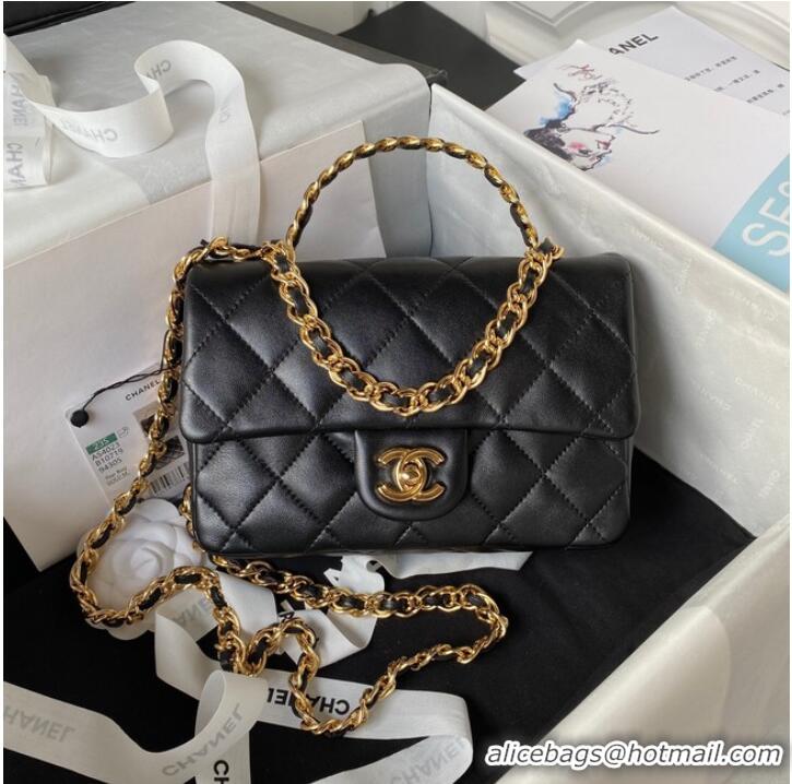 Shop Inexpensive Chanel SMALL FLAP BAG WITH TOP HANDLE AS4023 black