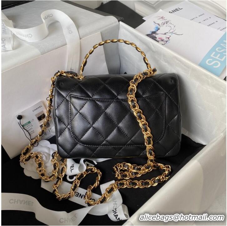 Shop Inexpensive Chanel SMALL FLAP BAG WITH TOP HANDLE AS4023 black