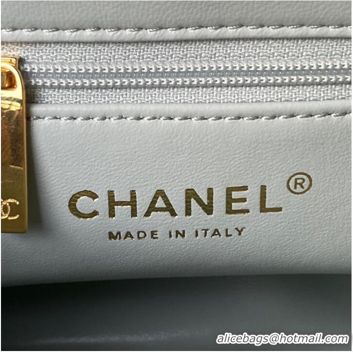 Spot Bulk Chanel SMALL FLAP BAG WITH TOP HANDLE AS4023 Ice blue