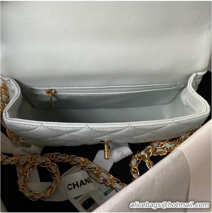 Spot Bulk Chanel SMALL FLAP BAG WITH TOP HANDLE AS4023 Ice blue