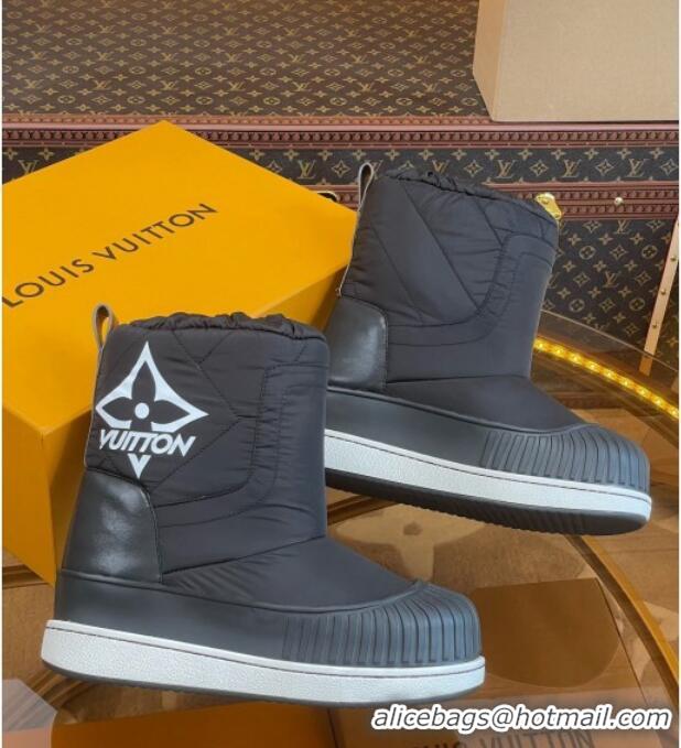 Good Quality Louis Vuitton Polar Flat Half Boots in Nylon and Leather Black 101084