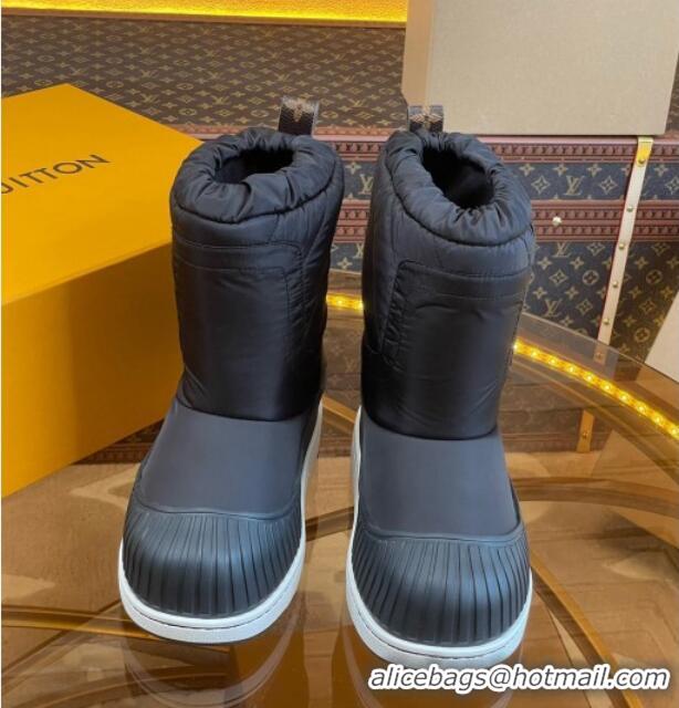 Good Quality Louis Vuitton Polar Flat Half Boots in Nylon and Leather Black 101084