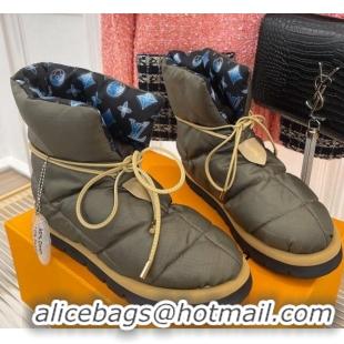 Charming Louis Vuitton Pillow Comfort Down Ankle Boot Green 101088