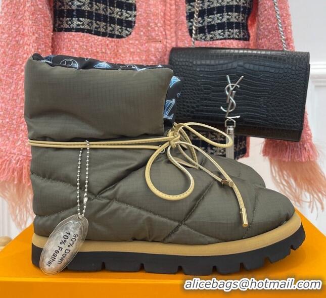 Charming Louis Vuitton Pillow Comfort Down Ankle Boot Green 101088