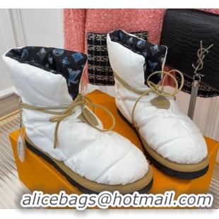 Luxurious Louis Vuitton Pillow Comfort Down Ankle Boot White 101089